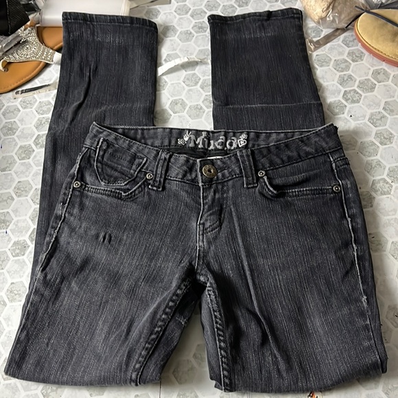Mudd Sz 1 Black Skinny Lowrise Denim Jeans - Picture 1 of 6